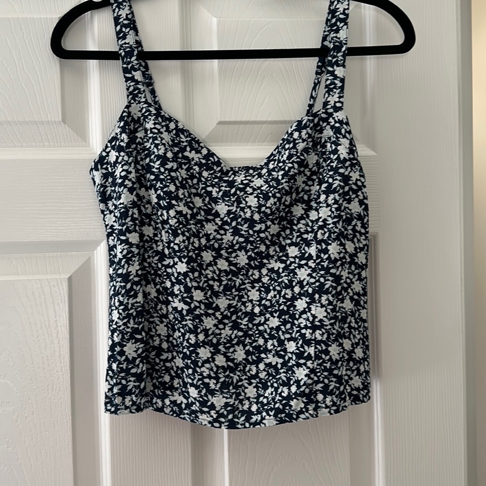 Blue Floral Tank Top